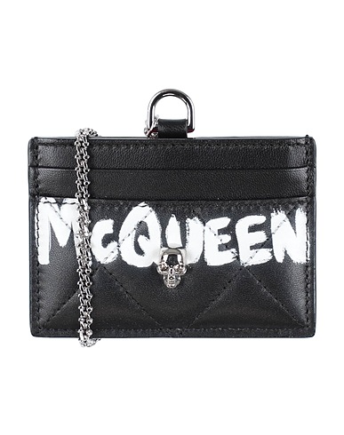 MCQUEEN Document holder Black Soft Leather