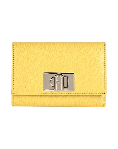 FURLA Wallet FURLA 1927 M COMPACT WALLET
 Pastel yellow 100% Soft Leather