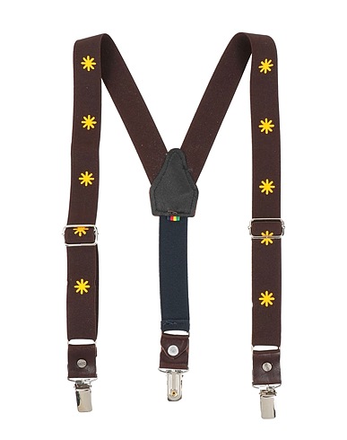MANUEL RITZ Braces Dark brown Textile fibres, Leather