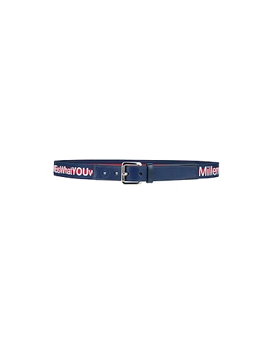 DOLCE&GABBANA Regular belt Midnight blue 30% Cotton, 30% Calfskin, 20% Polyester, 20% Viscose