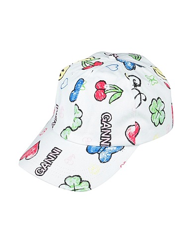 GANNI Hat White 100% Cotton