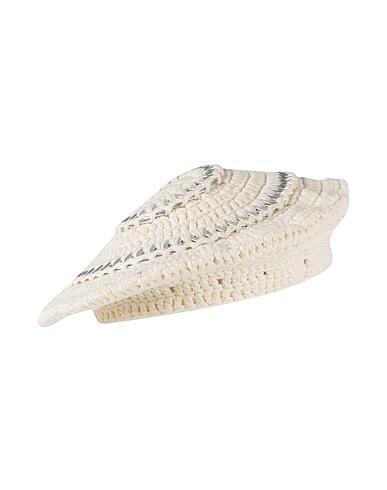 GANNI Hat Ivory 100% Cotton
