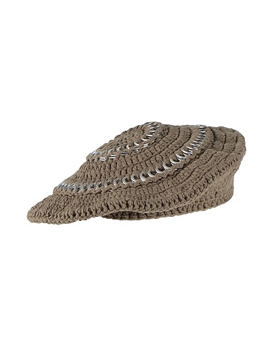 GANNI Hat Military green 100% Cotton