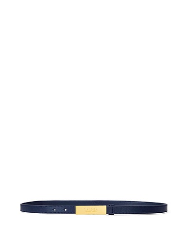 LAUREN RALPH LAUREN Schmaler Gürtel LOGO LEATHER SKINNY BELT
 Nachtblau 100% Rindsleder