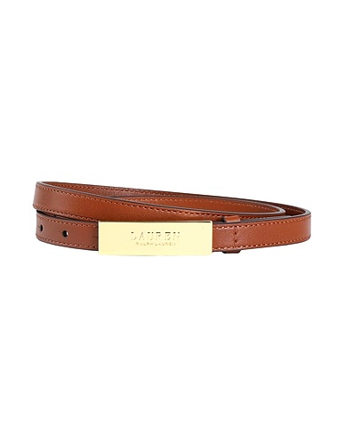 LAUREN RALPH LAUREN 幅細ベルト LOGO LEATHER SKINNY BELT
 タン 牛革 100%