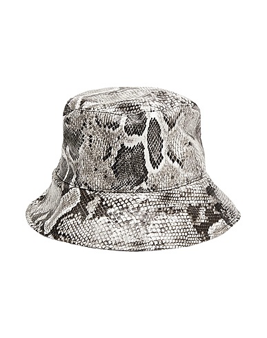 8 by YOOX Hat SNAKE PRINTED BUCKET HAT
 Black 60% Polyurethane, 40% Polyester