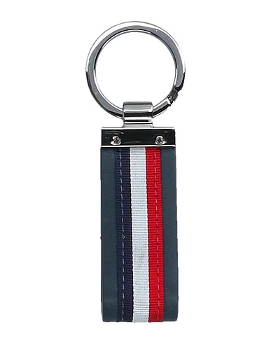 PAUL & SHARK Key ring Midnight blue Metal, Soft Leather, Textile fibres
