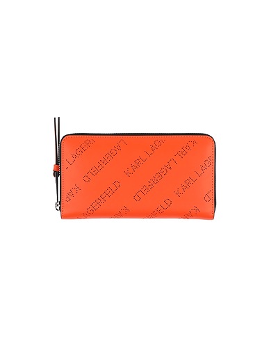 KARL LAGERFELD Wallet Orange 100% Bovine leather