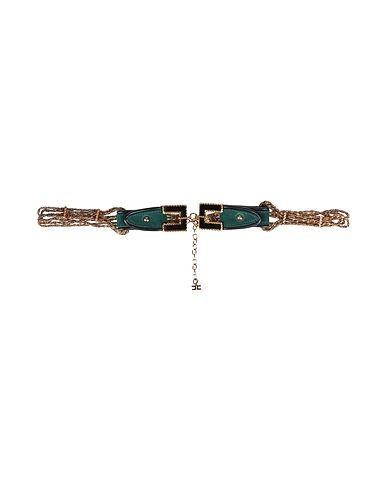 ELISABETTA FRANCHI Regular belt Dark green Metal, Leather