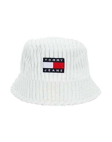 TOMMY JEANS Hat White 85% Polyester, 15% Polyamide