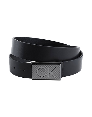 CALVIN KLEIN Leather belt Black Buffalo leather