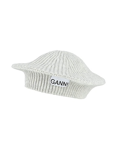 GANNI Chapeau Gris clair 60% Laine recyclé, 18% Polyamide, 10% Laine, 7% Polyamide recyclé, 5% Autres fibres