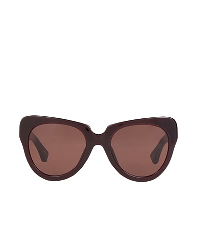 LINDA FARROW x DRIES VAN NOTEN Sunglasses Burgundy Plastic