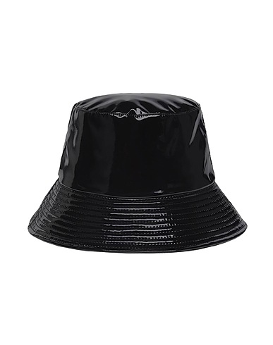 8 by YOOX Cappello PATENT BUCKET HAT
 Nero 89% Poliestere, 11% Elastan