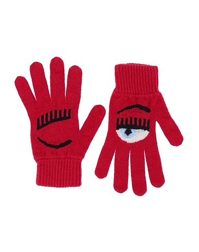 CHIARA FERRAGNI Gloves Red 55% Merino Wool, 45% Cashmere