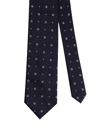 DUNHILL Ties and bow ties Midnight blue 100% Mulberry silk