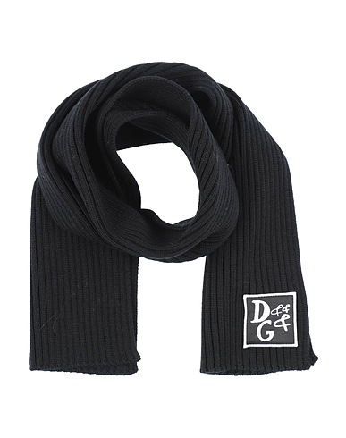 DOLCE & GABBANA Scarves and foulards Black 100% Virgin Wool, Polyester, Viscose