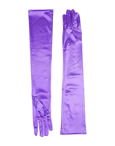 8 by YOOX Handschuhe SATIN ELBOW GLOVES Violett 95% Polyester, 5% Elastan