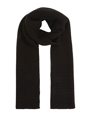 8 by YOOX Scarves and foulards CHUNKY KNIT SCARF Black 100% Recycled wool