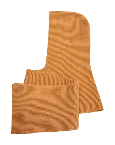 8 by YOOX Hat RECYCLED WOOL KNIT HOODED SCARF Camel 100% Recycled wool