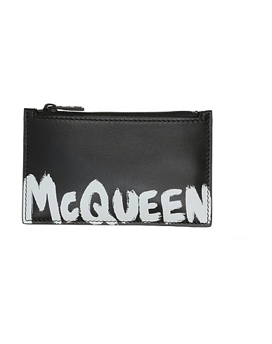 MCQUEEN Wallet Black Soft Leather