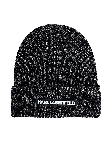KARL LAGERFELD Hat K/ESSENTIAL REFL BEANIE
 Black 45% Polyamide, 20% Viscose, 20% Polyester, 10% Wool, 5% Cashmere