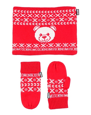 MOSCHINO TEEN Accessories sets Red 50% Wool, 50% Acrylic
