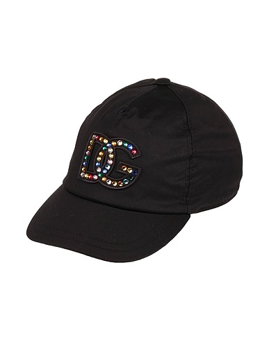 DOLCE&GABBANA Hat Black 97% Cotton, 3% Elastane, Polyester, Crystal