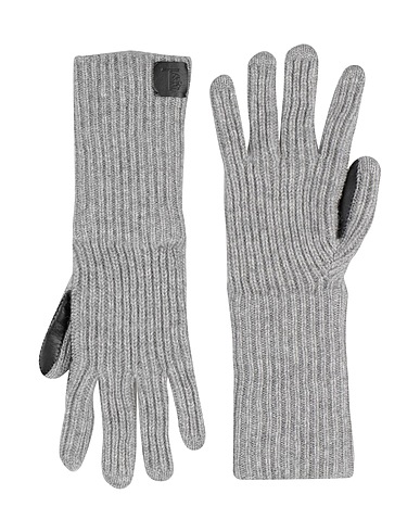 TOD'S Gloves Grey 95% Cashmere, 5% Lambskin