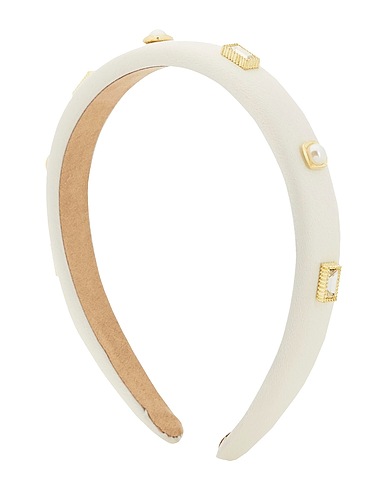 8 by YOOX ヘアアクセサリー EMBELLISHED HEADBAND
 ホワイト プラスティック 40% / ポリエステル 40% / ガラス 10% / 鉄 10%