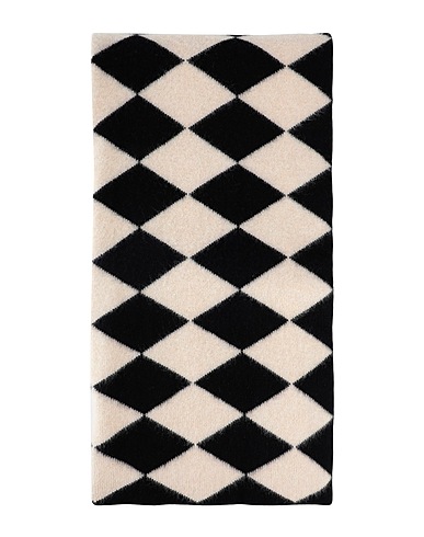 JO GORDON Scarves and foulards DIAMOND BRUSHED BLANKET SCARF
 Black 100% Lambswool