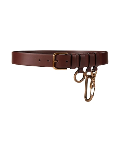 DOLCE&GABBANA Leather belt Dark brown 100% Calfskin, Cowhide