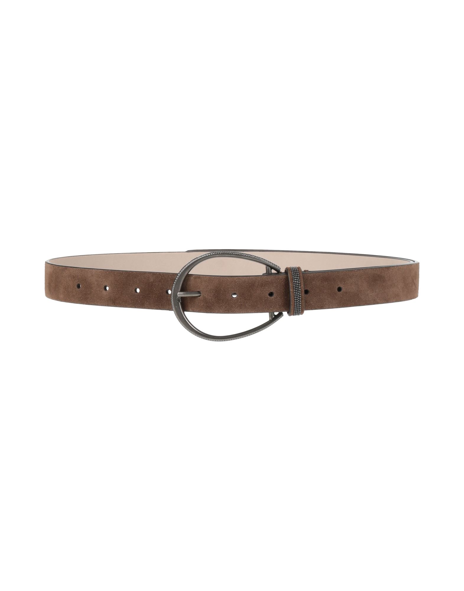 BRUNELLO CUCINELLI Regulärer Gürtel  Schokobraun Leder, Messing