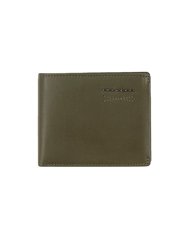 PIQUADRO Wallet Military green Bovine leather