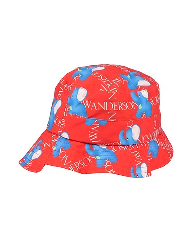 JW ANDERSON Hat Red 65% Nylon, 35% Polyester, Calfskin