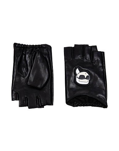 KARL LAGERFELD Gloves K/IKONIK 2.0 FINGERLESS GLOVE
 Black 100% Goat skin