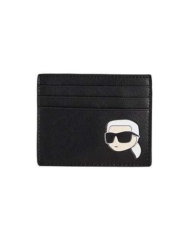 KARL LAGERFELD Small Leather Goods K/IKONIK 2.0 LEATHER CH
 Black 100% Cow leather