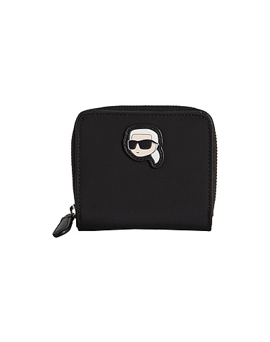 KARL LAGERFELD Wallet K/IKONIK 2.0 NYLON SM ZIP WLT
 Black 77% Polyurethane, 23% Recycled polyamide