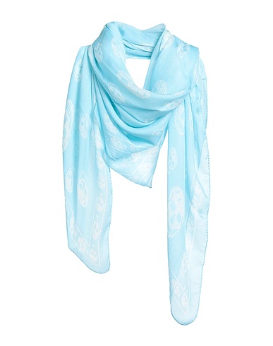 MCQUEEN Scarves and foulards Light blue 100% Silk