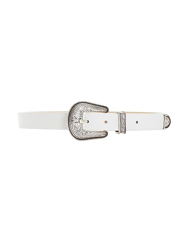 8 by YOOX Belts LEATHER WESTERN BELT White 100% Bovine leather, Polyurethane, Viscose