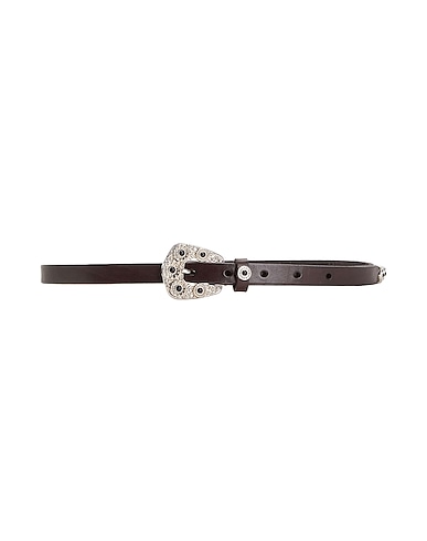 8 by YOOX Belts LEATHER WESTERN BELT Dark brown 100% Bovine leather