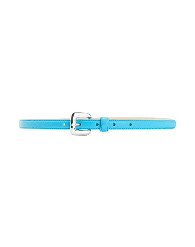 8 by YOOX Cinture LEATHER ESSENTIAL BELT Turchese 100% Pelle di bovino, Poliuretano, Viscosa