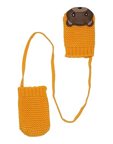 FENDI Gloves Yellow 100% Cashmere, Lambskin