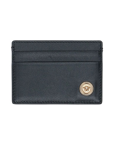 VERSACE Document holder Black Calfskin