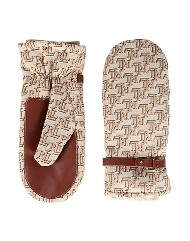 LAUREN RALPH LAUREN Gloves BUCKLE-TRIM MONOGRAM JACQUARD MITTENS
 Sand 64% Cotton, 36% Polyester, Sheepskin