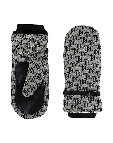 LAUREN RALPH LAUREN Guanti BUCKLE-TRIM MONOGRAM JACQUARD MITTENS
 Tortora 64% Cotone, 36% Poliestere, Pelle di pecora
