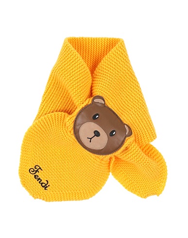 FENDI Scarves and foulards Ocher 100% Cashmere, Lambskin