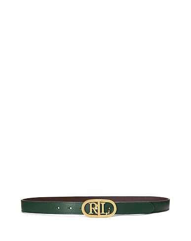 LAUREN RALPH LAUREN Belts LOGO REVERSIBLE LEATHER BELT
 Dark green 100% Bovine leather