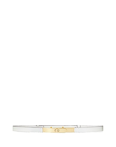 LAUREN RALPH LAUREN Belts TURN-LOCK SKINNY LEATHER BELT
 White 100% Bovine leather