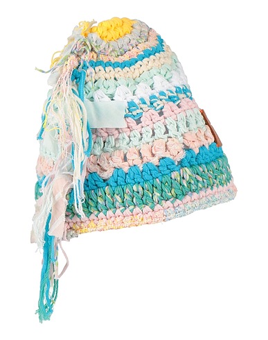 FORTE_FORTE Hat Green 63% Cotton, 23% Polyester, 11% Acrylic, 2% Polyamide, 1% Silk